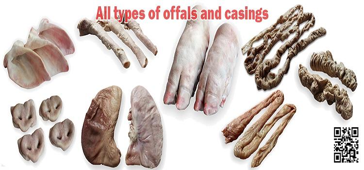 Pork offals, casings, by-products