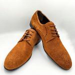 Классические мужские туфли из светло-коричневой замши