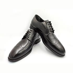 Черные мужские туфли из натуральной кожи со шнуровкой и вышивкой с состаренными