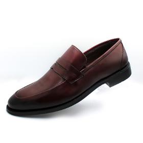 Бордово-красные классические мужские кожаные туфли